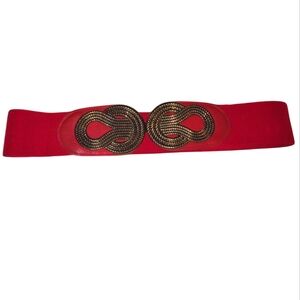 Dark red waist belt